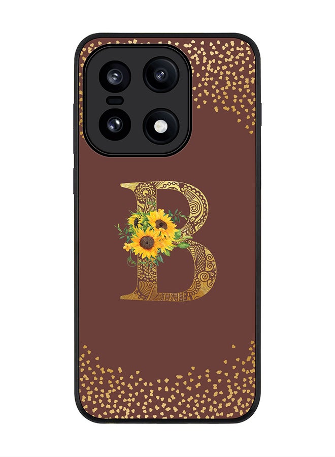 Stylizedd For OnePlus 15 Case,Slim fit Camera Protection, Shockproof Thin Phone cover  - Custom Floral Monogram - B  (Brown ) - Image 1